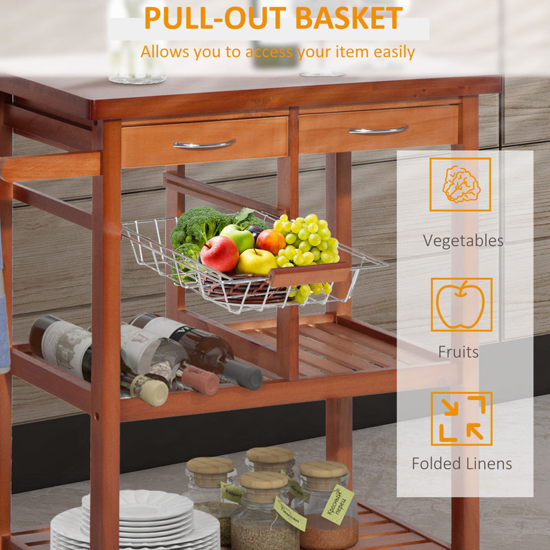 Symple Stuff Solid Wood Kitchen Cart Reviews Wayfair Canada   Solid Wood Kitchen Cart 